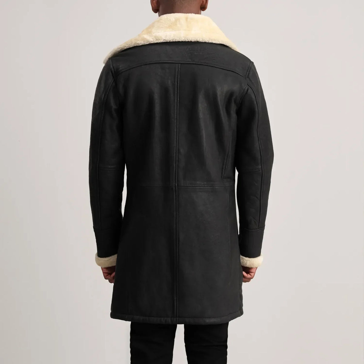 Charles معطف جلد بني Shearling معطف جلد رجالي – alternate product view 5