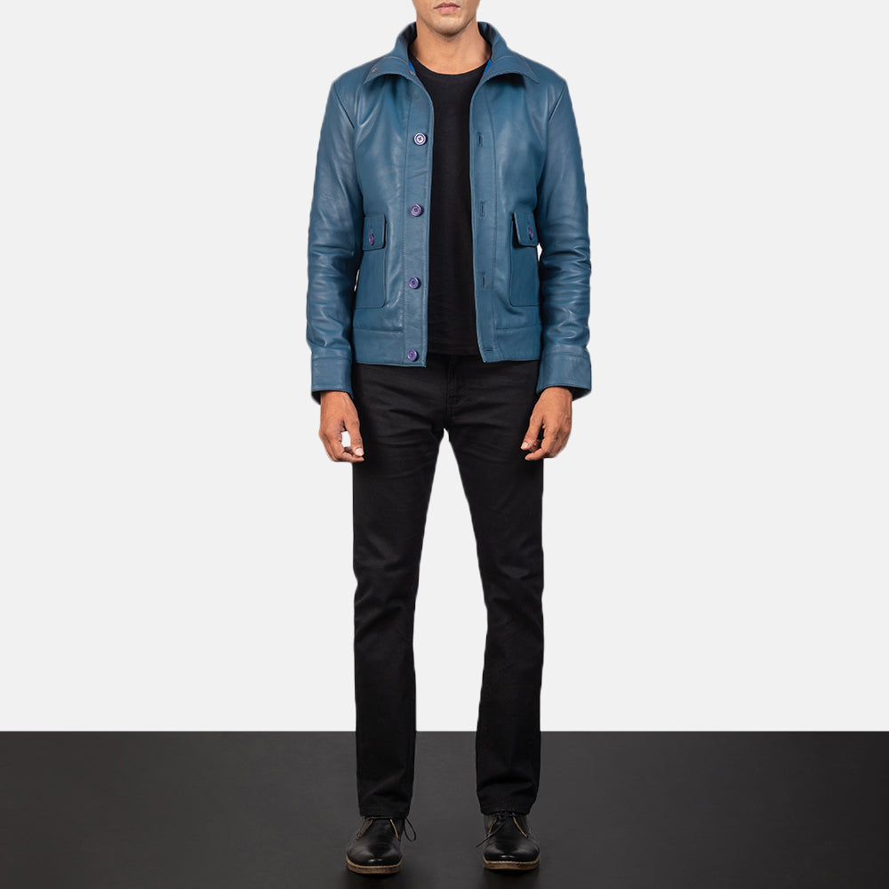 Columbus جاكيت بومبر جلد رجالي – alternate product view 3