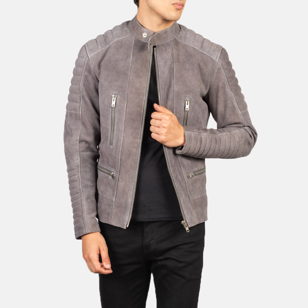 Damian جاكيت بايكر جلد رجالي – alternate product view 1