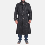 
Daniel أسود معطف ترنش جلد رجالي in Black Cowhide Leather - عرض أمامي وقَصّة مفصلة أنيقة | شراء أونلاين عبر المتجر الرسمي