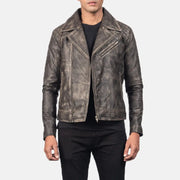 
Danny مبطن ومحاك جاكيت بايكر جلد طبيعي رجالي – alternate product view 4