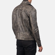 
Danny مبطن ومحاك جاكيت بايكر جلد طبيعي رجالي – alternate product view 6