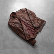 Dean أسود جاكيت بايكر جلد رجالي – alternate product view 8