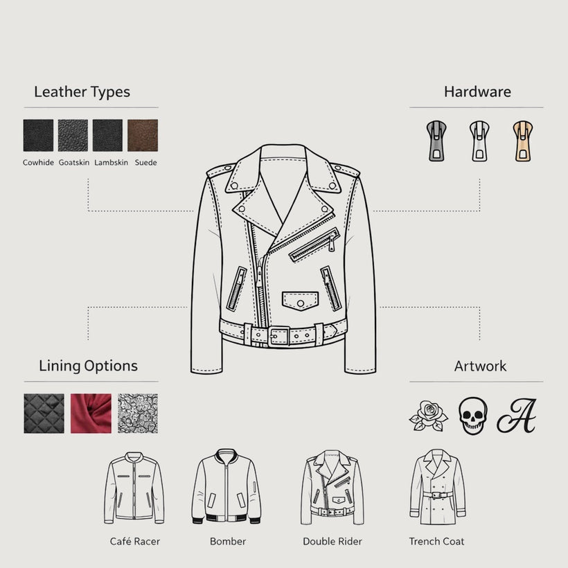 Design Your Own جاكيت جلد رجالي