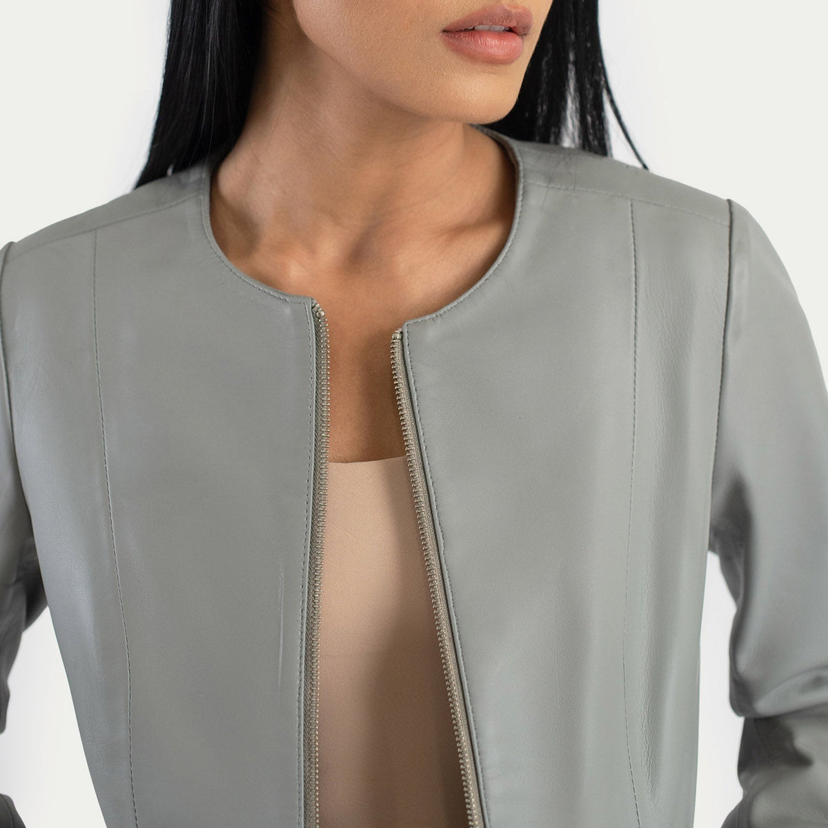 Elixir Collarless جاكيت جلد نسائي – alternate product view 5