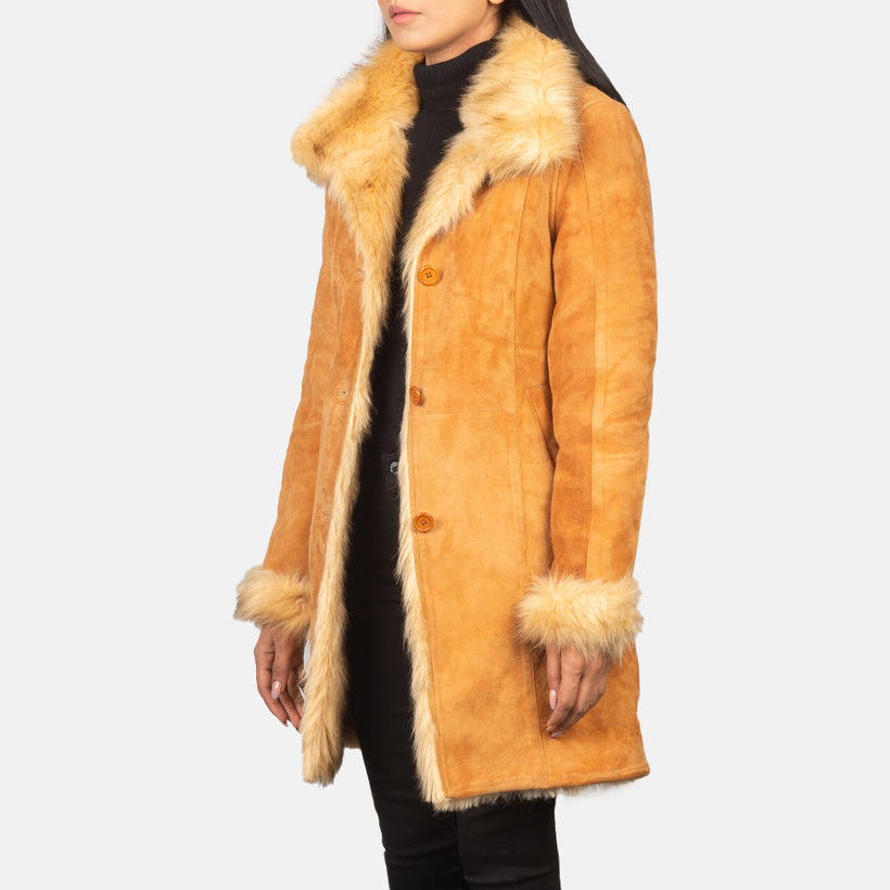 Erica Shearling معطف جلد فاخر نسائي