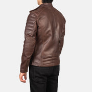 
Faisor Mocha جاكيت بايكر جلد طبيعي رجالي – alternate product view 4