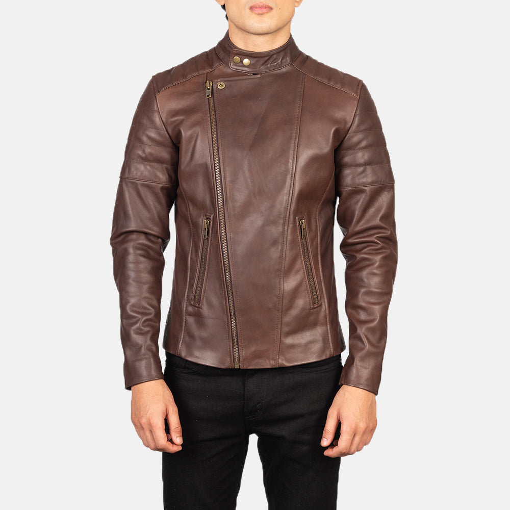 
Faisor Mocha جاكيت بايكر جلد طبيعي رجالي – alternate product view 5