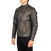 
Faisor Mocha جاكيت بايكر جلد طبيعي رجالي – alternate product view 2