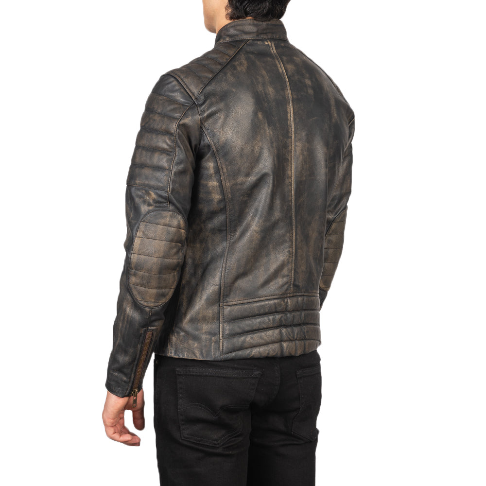 
Faisor Mocha جاكيت بايكر جلد طبيعي رجالي – alternate product view 5