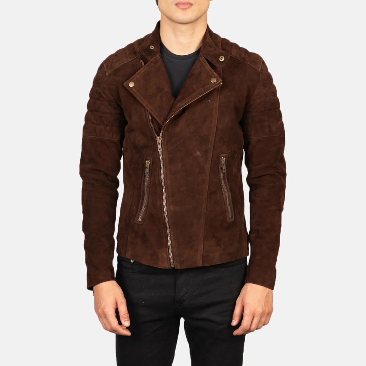 
Faisor Mocha جاكيت بايكر جلد طبيعي رجالي – alternate product view 1