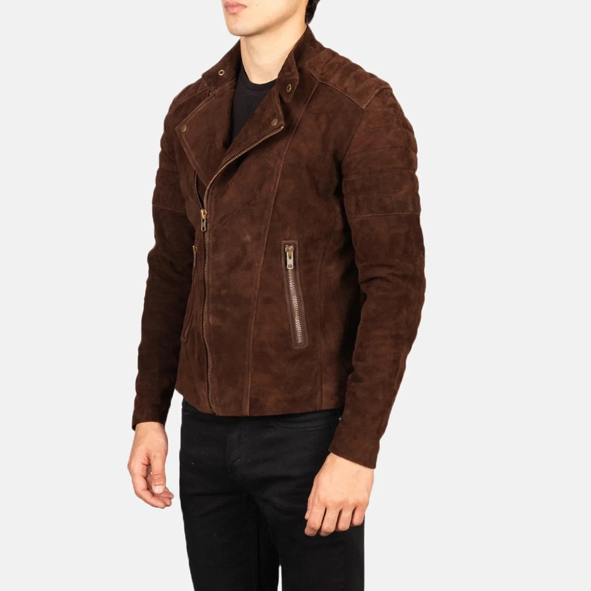
Faisor Mocha جاكيت بايكر جلد طبيعي رجالي – alternate product view 2