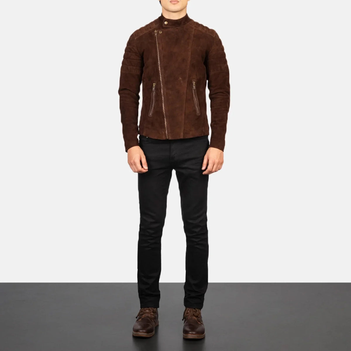 
Faisor Mocha جاكيت بايكر جلد طبيعي رجالي – alternate product view 3