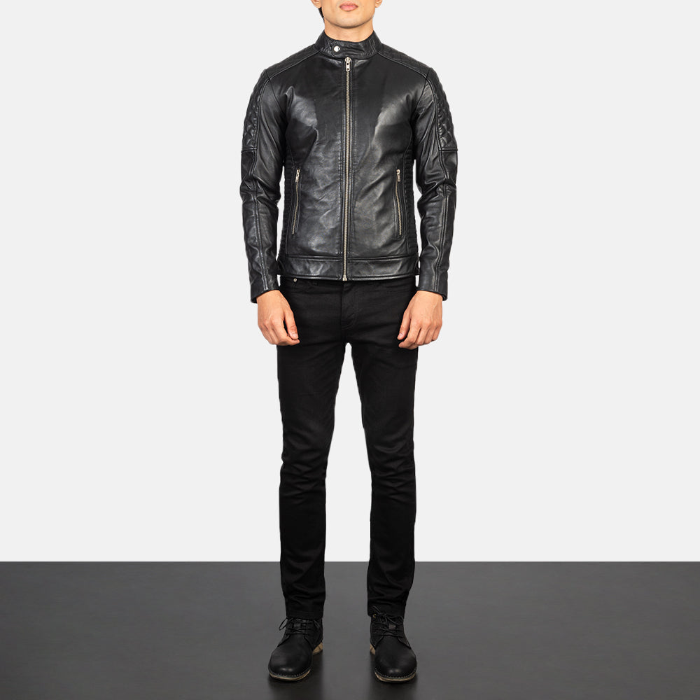 
Fernando Quilted Brown Suede Biker Jacket - عرض جانبي يوضح قَصّة الأكمام المريحة