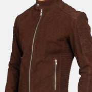 
Fernando مبطن ومحاك جاكيت بايكر جلد طبيعي رجالي – alternate product view 6