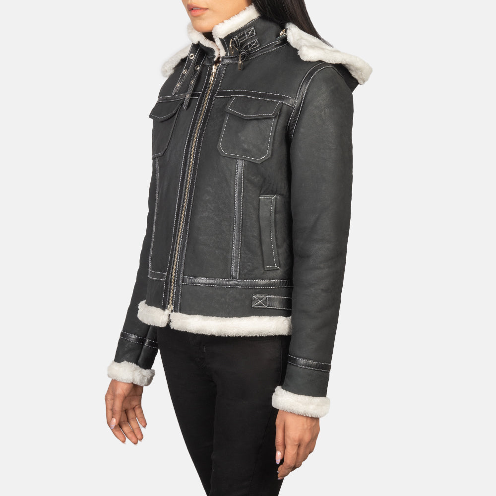 Fiona Hooded جاكيت فرو شيرلينج نسائي – alternate product view 2