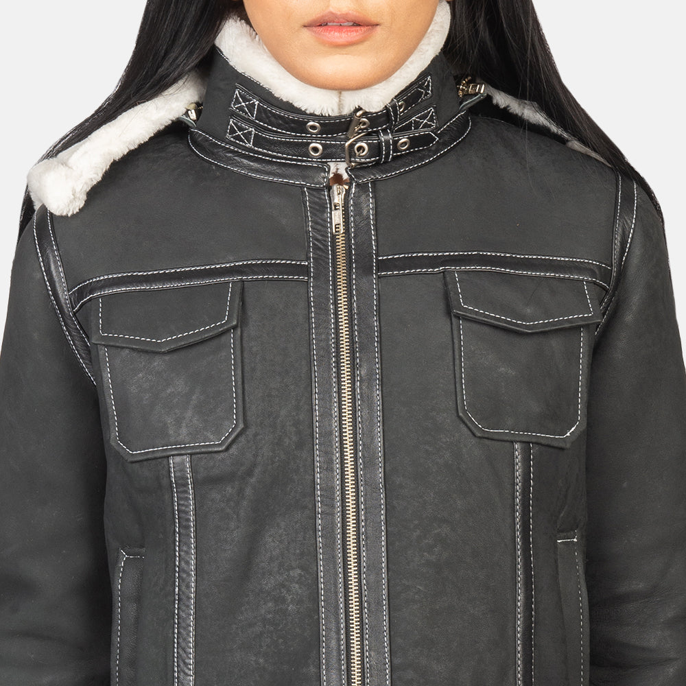 Fiona Hooded جاكيت فرو شيرلينج نسائي – alternate product view 6
