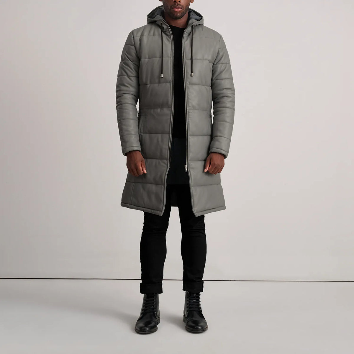 
Floyd معطف جلد فاخر بيج تان Puffer جاكيت جلد رجالي – alternate product view 3