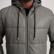 
Floyd معطف جلد فاخر بيج تان Puffer جاكيت جلد رجالي – alternate product view 4