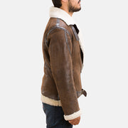 Men's Forest Double Face جاكيت فرو شيرلينج رجالي - Lateral Side Profile View Showing Sleeve Cut &amp; Athletic Taper Fit