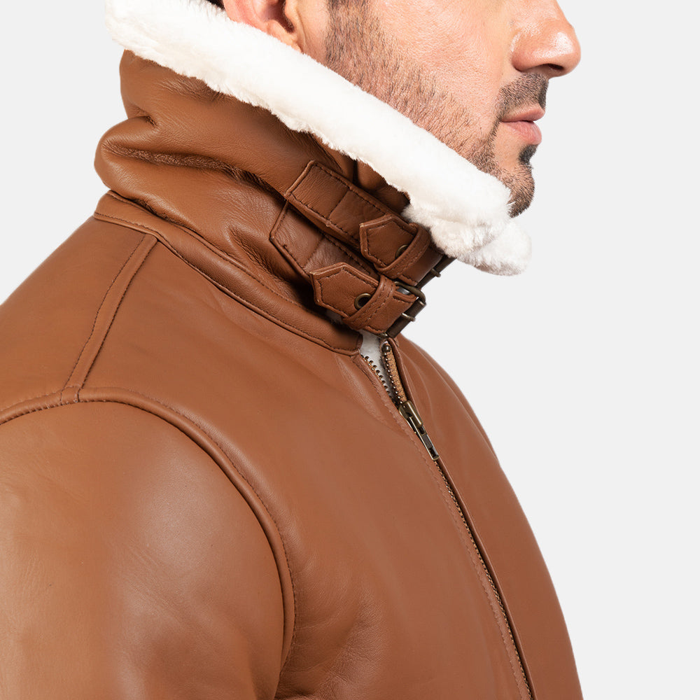 Francis B-3 أسود جاكيت بومبر جلد رجالي – alternate product view 6