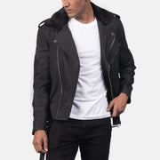 Furton جاكيت بايكر جلد رجالي – alternate product view 4