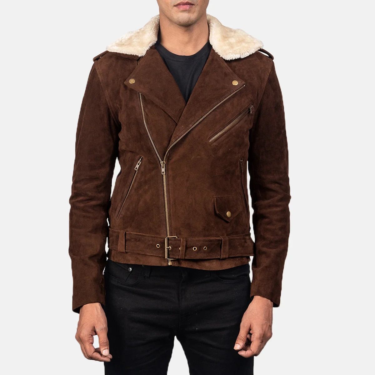 Furton جاكيت بايكر جلد رجالي – alternate product view 4