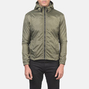 
تفاصيل مقربة of High Neck with Hood & Zipper with wind flap Hardware on Jimmy أخضر Hooded Windbreaker جاكيت جلد رجالي