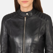 Kelsee Leather Biker Jacket – alternate product view 6
