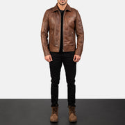Lavendard جاكيت بايكر جلد رجالي – alternate product view 4