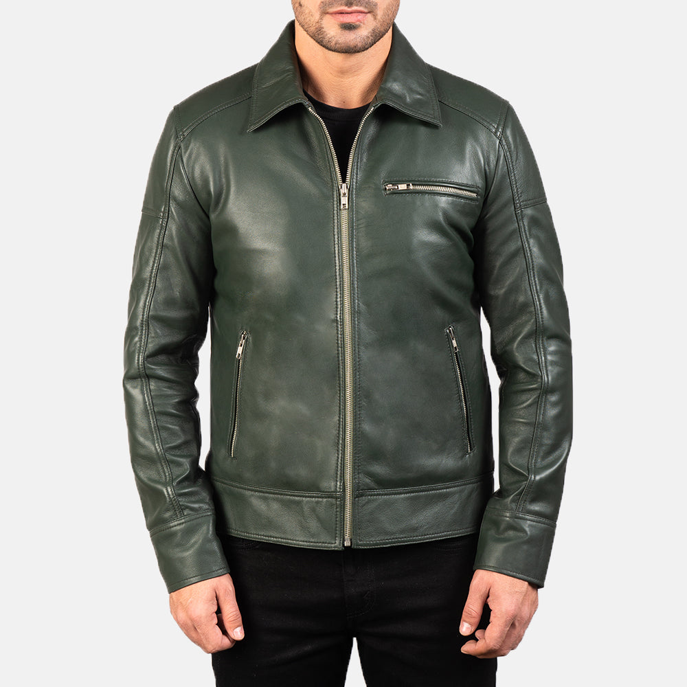 Lavendard جاكيت بايكر جلد رجالي – alternate product view 3