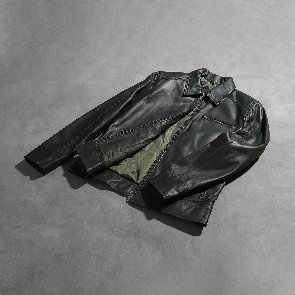 Lavendard جاكيت بايكر جلد رجالي – alternate product view 7