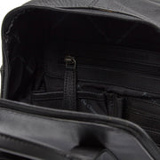 Bellary Full-Grain Leather Backpack نسائي - Structured Side Profile Showing Gusset Depth &amp; Expansion Capacity