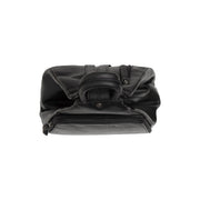 Howard Full-Grain Leather Backpack نسائي - Structured Side Profile Showing Gusset Depth &amp; Expansion Capacity