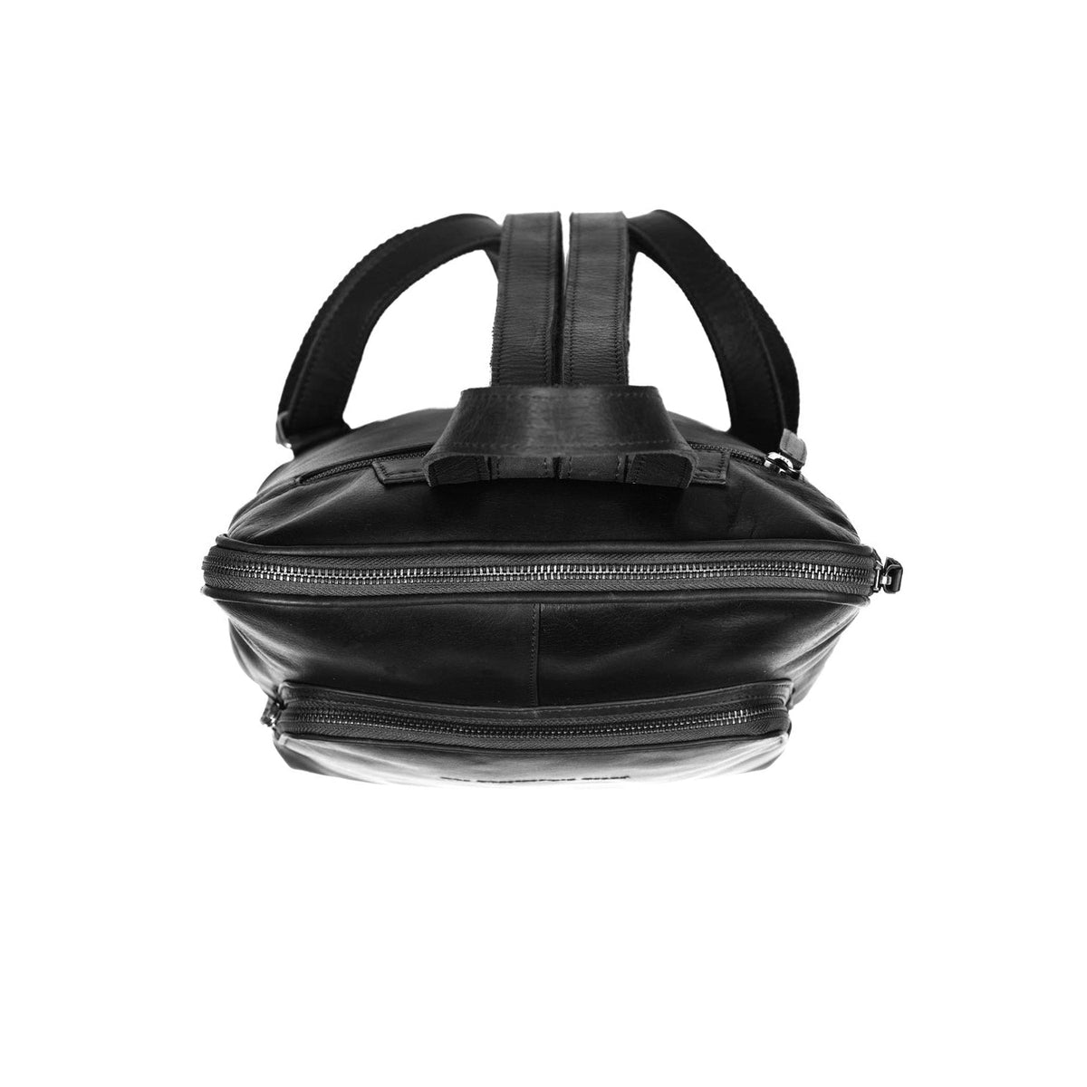 Naomi Full-Grain Leather Backpack نسائي - Structured Side Profile Showing Gusset Depth &amp; Expansion Capacity