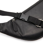 Solid Antique Brass Hardware &amp; Heavy-Duty Dual Zipper Detail on Vernio Full-Grain Leather Belt Bag نسائي