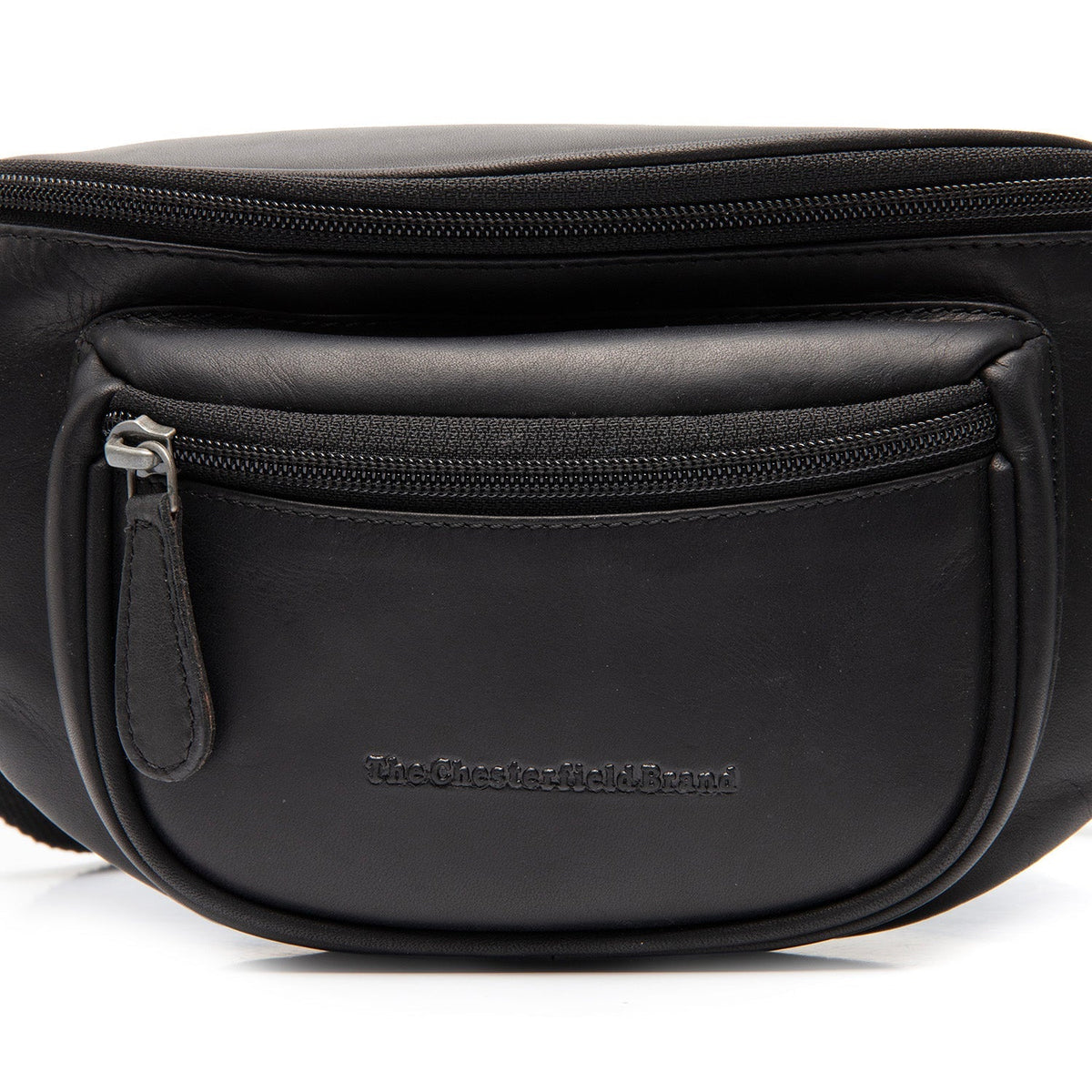 Vernio Full-Grain Leather Belt Bag نسائي - Structured Side Profile Showing Gusset Depth &amp; Expansion Capacity