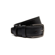 Manovo Full-Grain Leather Belt رجالي in Classic 100% Full-Grain Leather - Full Exterior Front Profile View | Buy Online