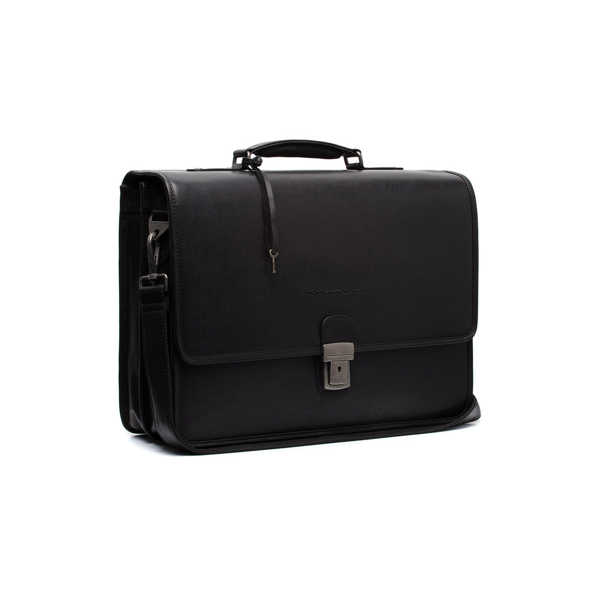Glenwood Full-Grain Leather Briefcase رجالي in Classic 100% Full-Grain Leather - Full Exterior Front Profile View | Buy Online