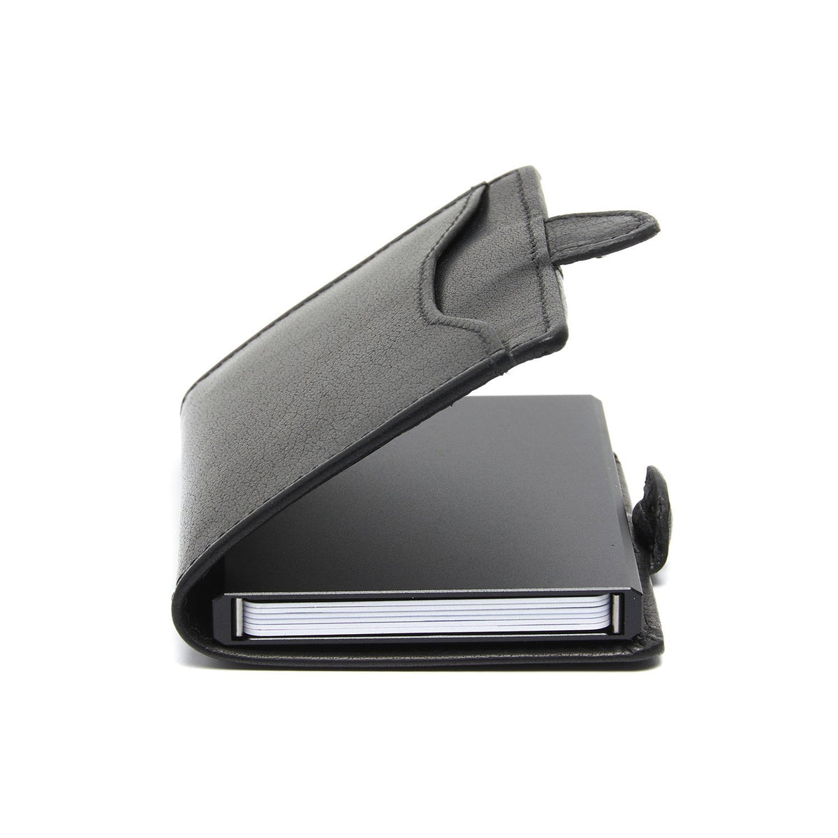 Solid Antique Brass Hardware &amp; Heavy-Duty Dual Zipper Detail on Albury Full-Grain Leather Card Holder نسائي
