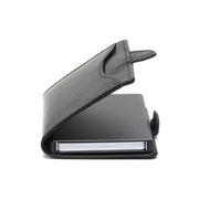 Solid Antique Brass Hardware &amp; Heavy-Duty Dual Zipper Detail on Albury Full-Grain Leather Card Holder نسائي