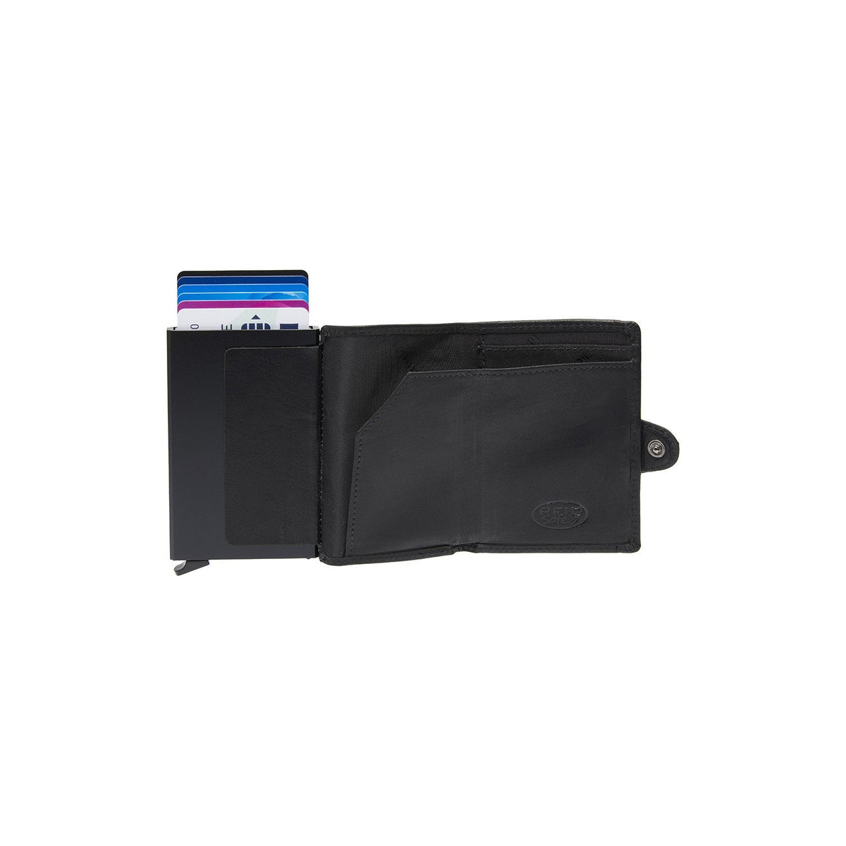 Albury Full-Grain Leather Card Holder نسائي - Structured Side Profile Showing Gusset Depth &amp; Expansion Capacity