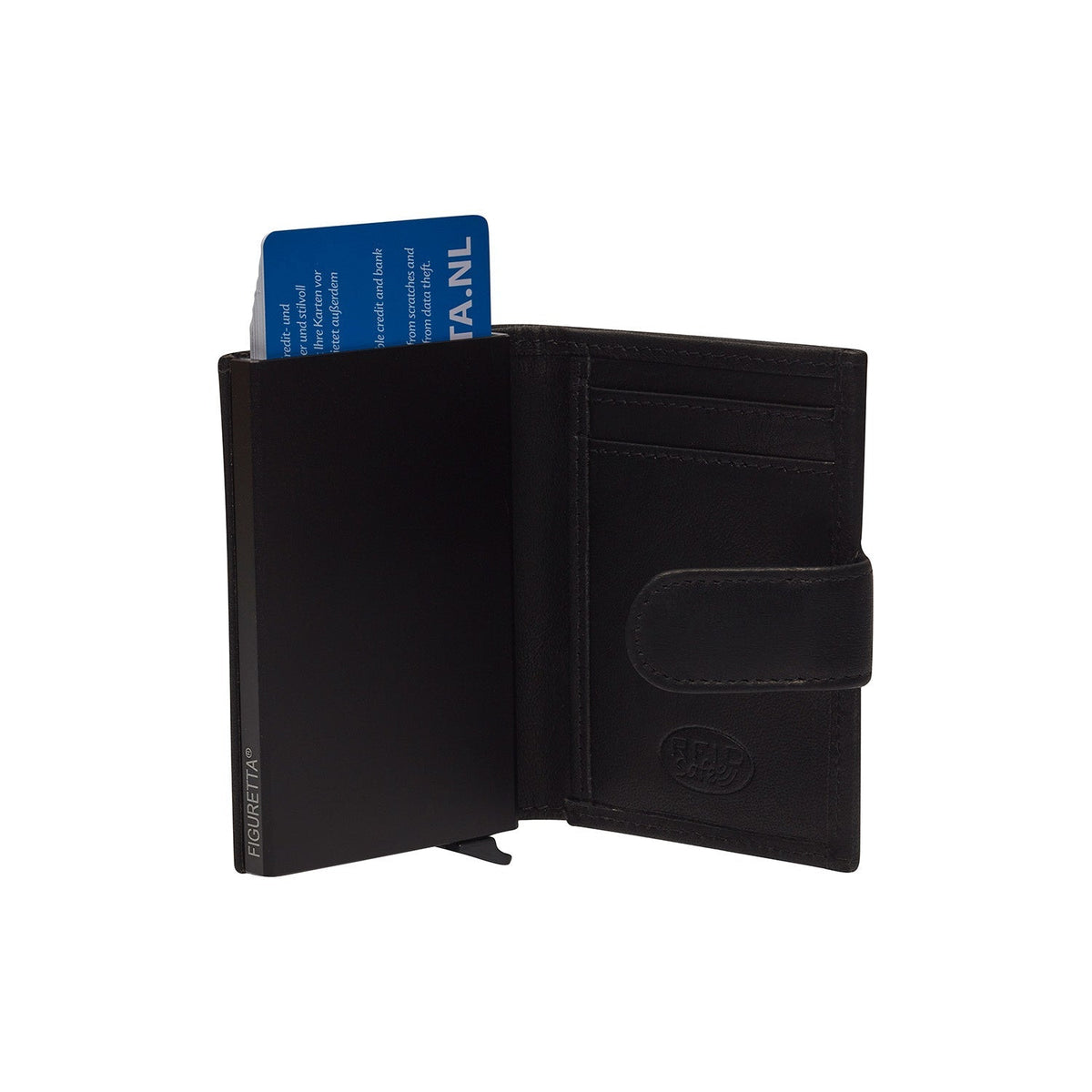 Solid Antique Brass Hardware &amp; Heavy-Duty Dual Zipper Detail on Hannover Full-Grain Leather Card Holder نسائي