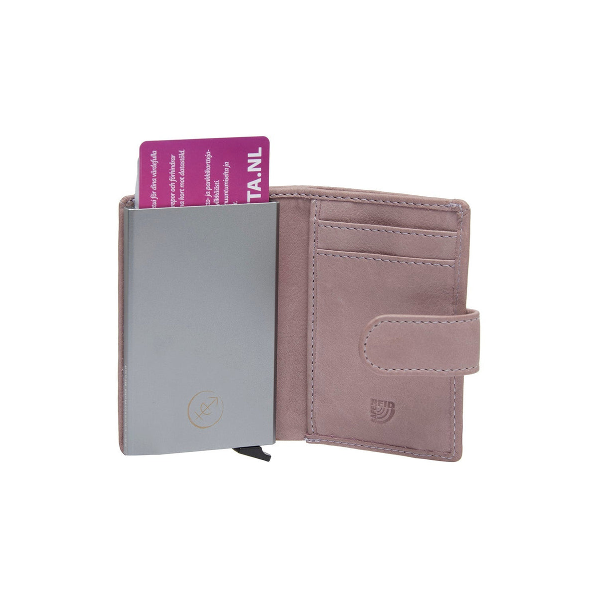 Kaunas Full-Grain Leather Card Holder نسائي - Structured Side Profile Showing Gusset Depth &amp; Expansion Capacity