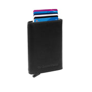 Lancaster Full-Grain Leather Card Holder نسائي in Classic 100% Full-Grain Leather - Full Exterior Front Profile View | Buy Online