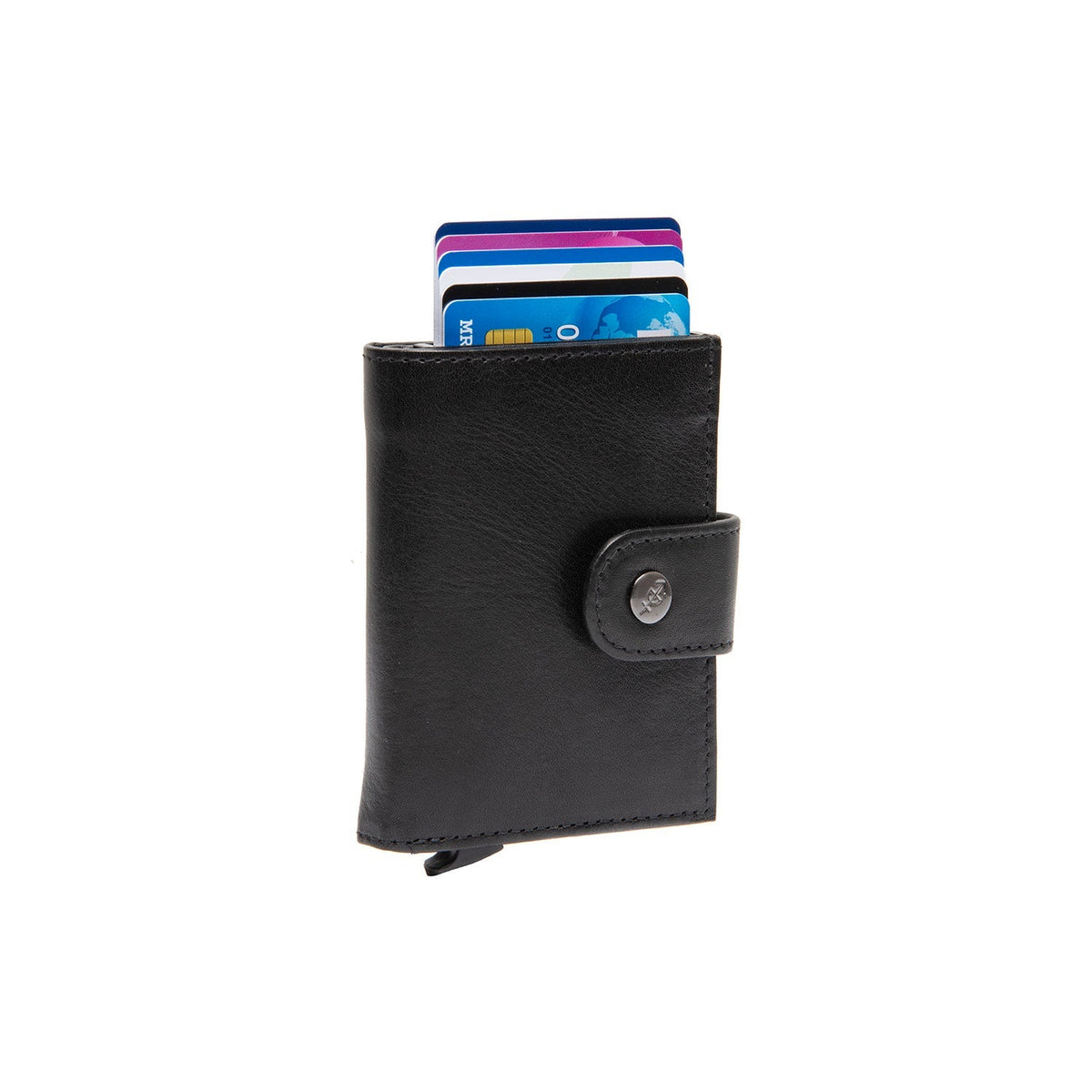 Lesina Full-Grain Leather Card Holder نسائي in Classic 100% Full-Grain Leather - Full Exterior Front Profile View | Buy Online