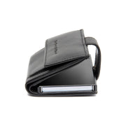 Lesina Full-Grain Leather Card Holder نسائي - Structured Side Profile Showing Gusset Depth &amp; Expansion Capacity