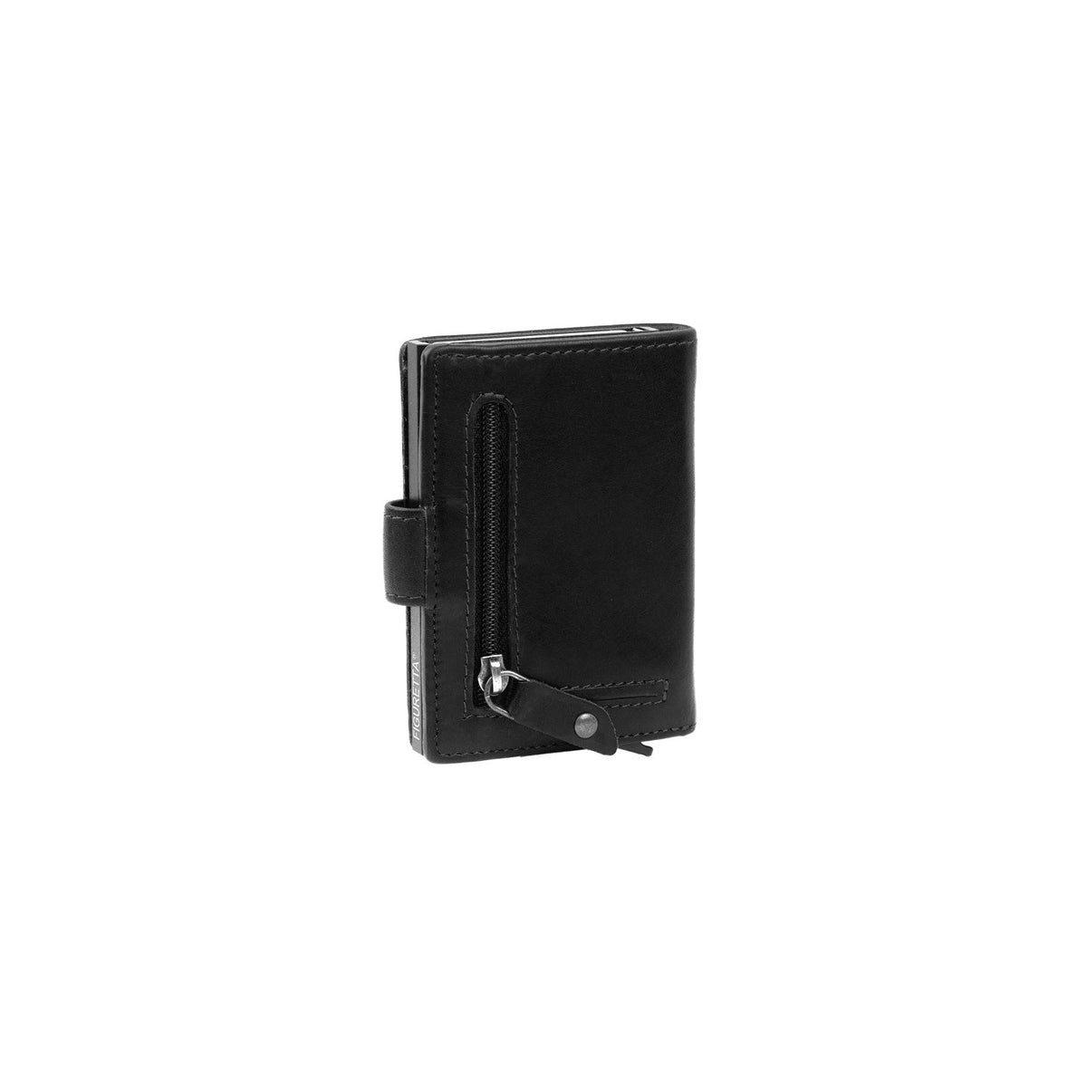 Loughton Full-Grain Leather Card Holder نسائي - Structured Side Profile Showing Gusset Depth &amp; Expansion Capacity