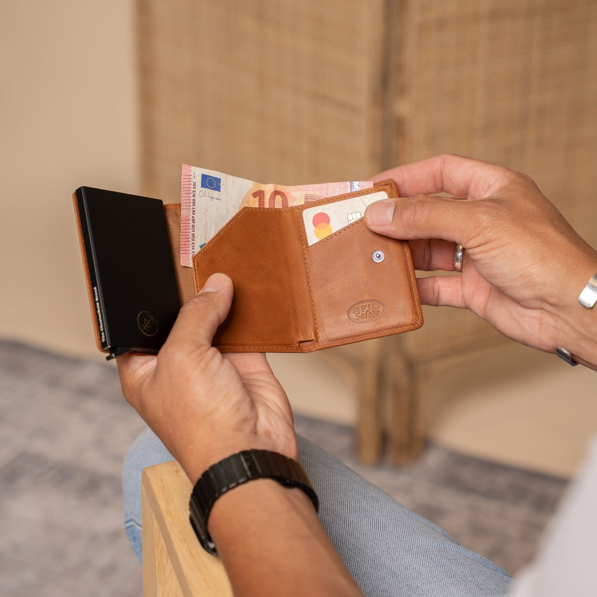 Palma Full-Grain Leather Card Holder نسائي – alternate product view 3