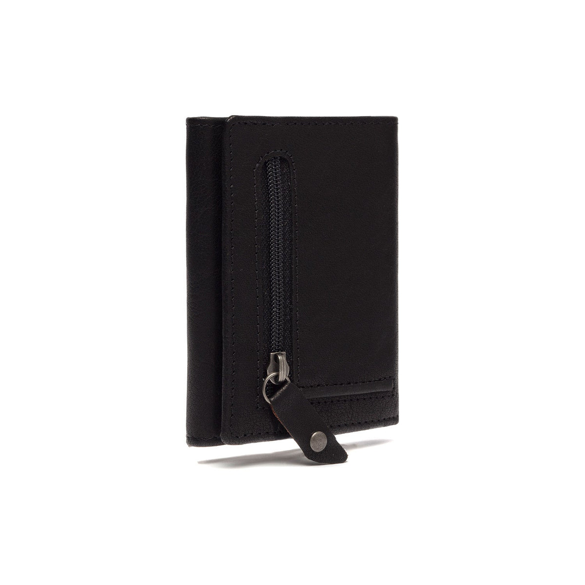 Solid Antique Brass Hardware &amp; Heavy-Duty Dual Zipper Detail on Paris Full-Grain Leather Card Holder نسائي